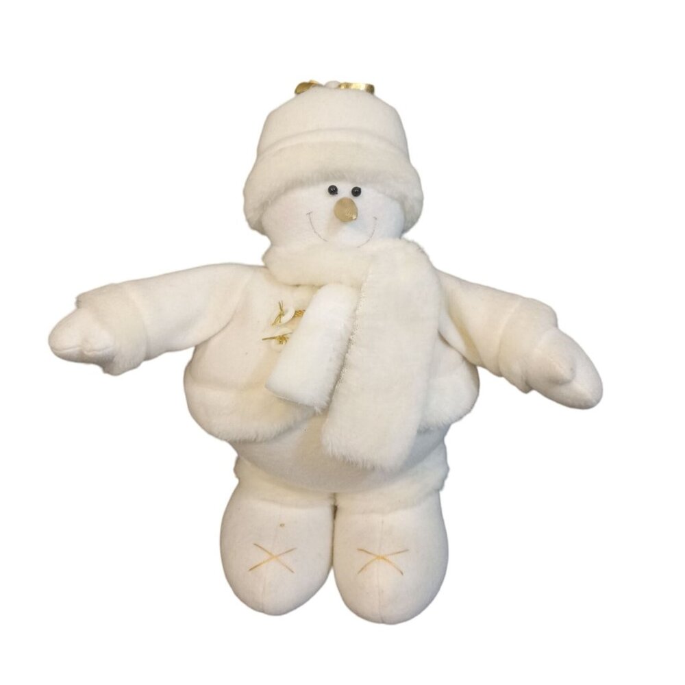 Prima Decoration Snowman White Scarf Hat Coat Gold Nose Ribbon For Decor ONLY